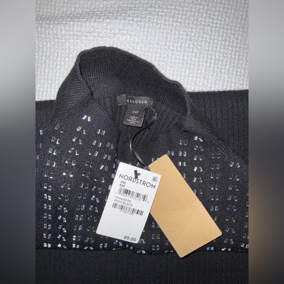 Halogen Rhinestone Embellished Sleeveless Funnel Neck Sweater - size xxl - NWT - Picture 9 of 12